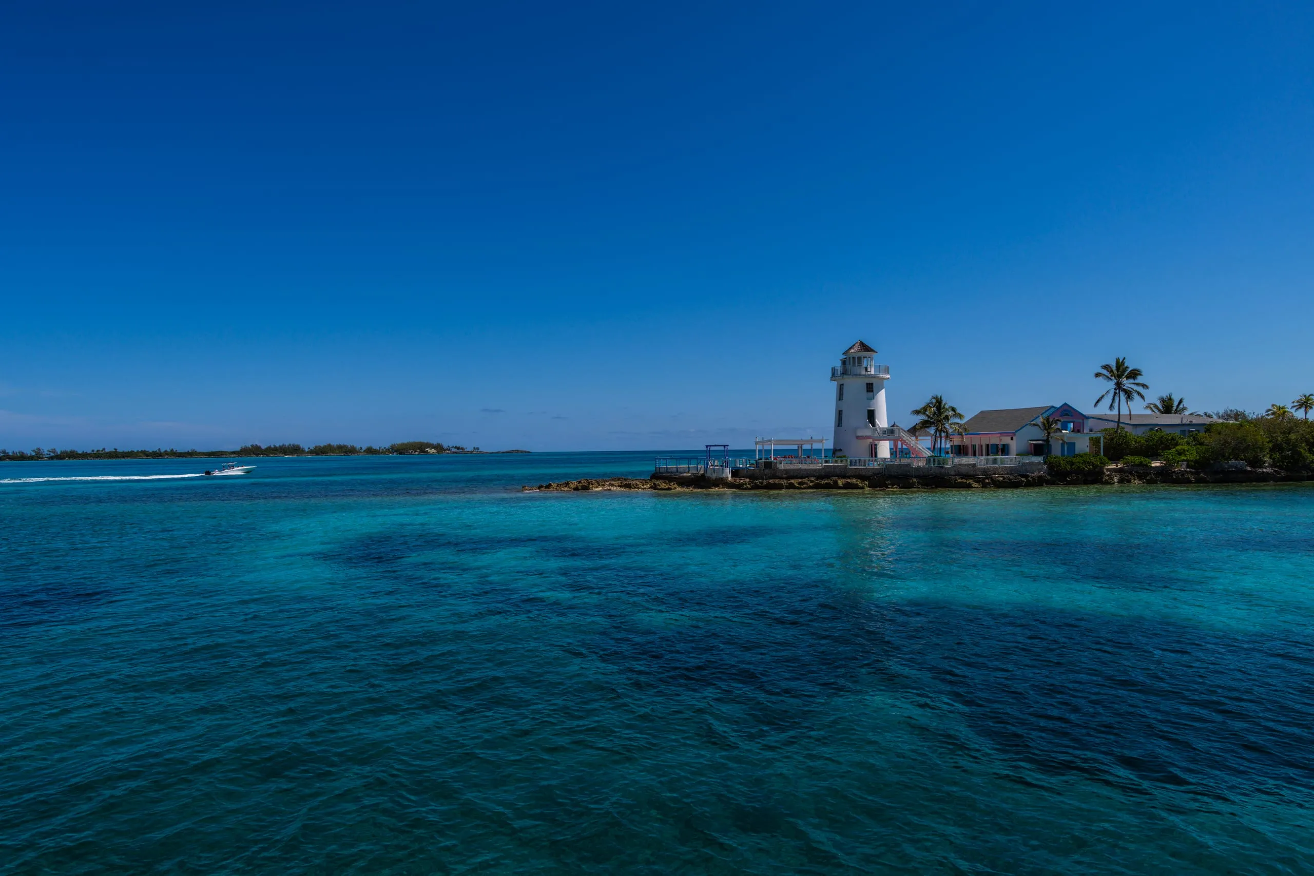 Coastal lighthouse over turquoise water in Palm Beach County, Florida